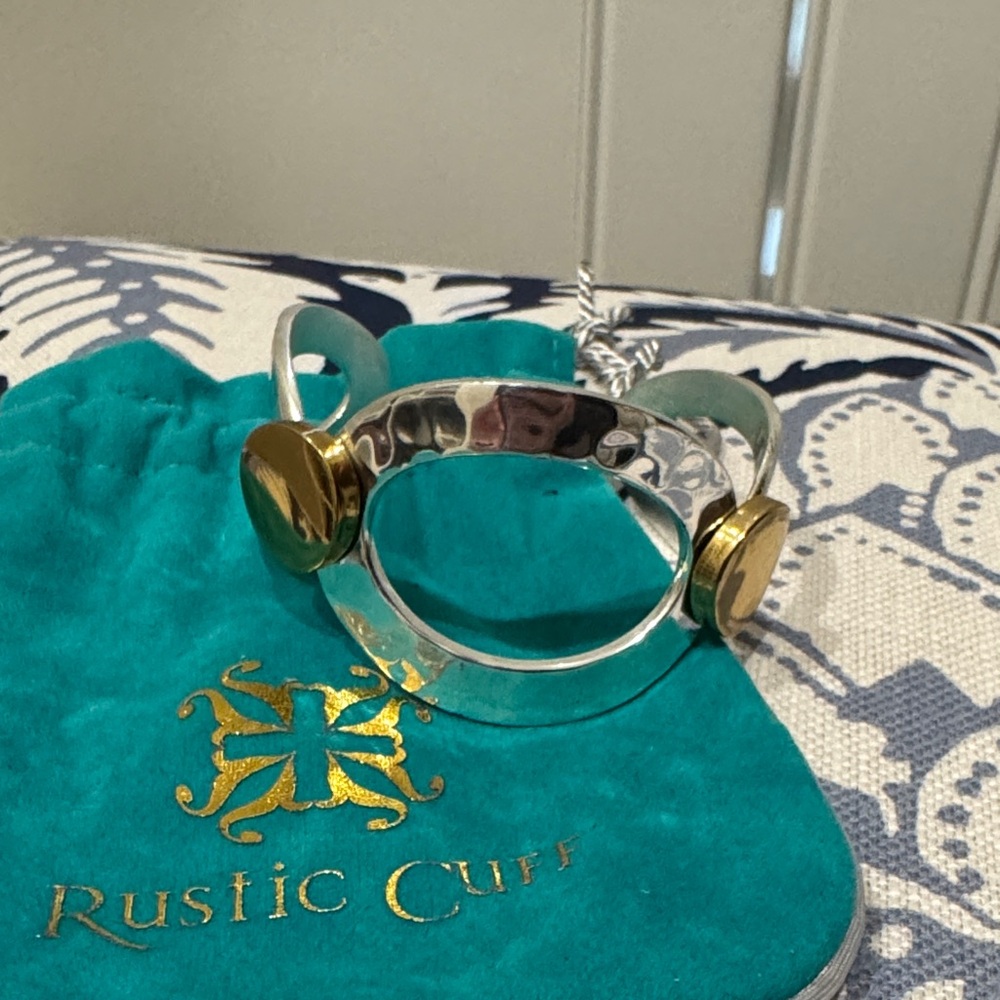 Rustic Cuff Silver and Gold Cuff Bracelet